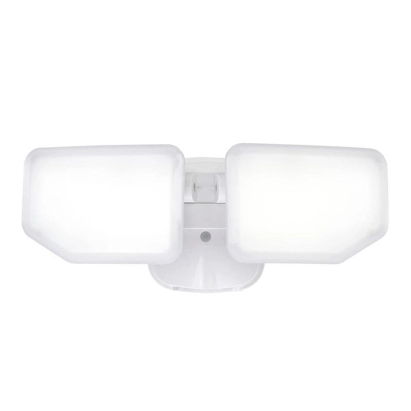 Black/White/Bronze 38-Watt 3000 Lumen Dusk to Dawn Control 2 Head Outdoor LED Security Flood Light (1-Pack) - Black