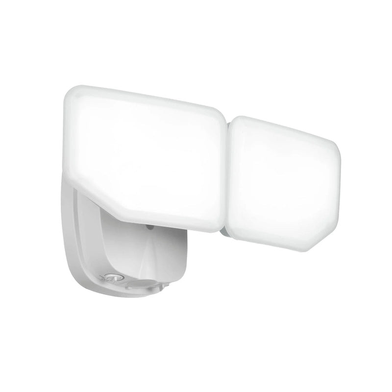 Projecteur de sécurité extérieur LED à 2 têtes, 38 W, 3 000 lumens, avec contrôle crépusculaire (1 unité), coloris noir/blanc/bronze