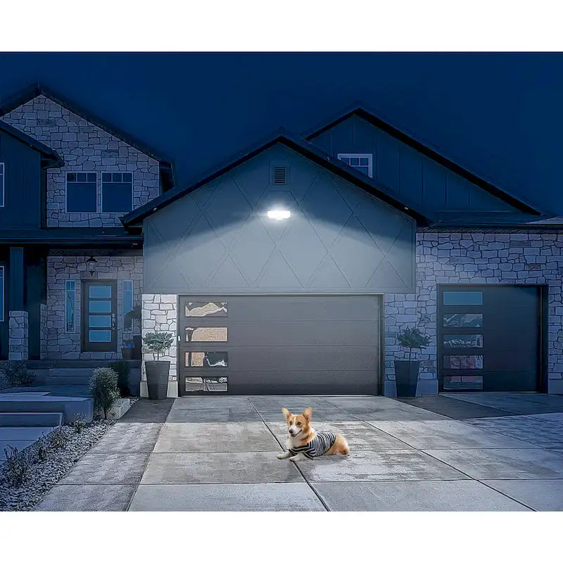 Projecteur de sécurité extérieur LED à 2 têtes, 38 W, 3 000 lumens, avec contrôle crépusculaire (1 unité), coloris noir/blanc/bronze