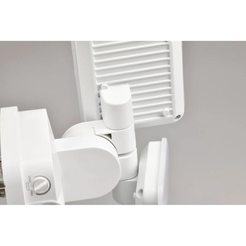 Projecteur de sécurité extérieur LED à 2 têtes, 38 W, 3 000 lumens, avec contrôle crépusculaire (1 unité), coloris noir/blanc/bronze