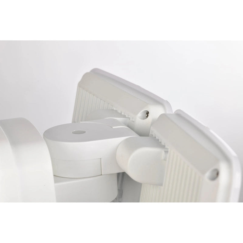 Projecteur de sécurité extérieur LED à 2 têtes, 38 W, 3 000 lumens, avec contrôle crépusculaire (1 unité), coloris noir/blanc/bronze