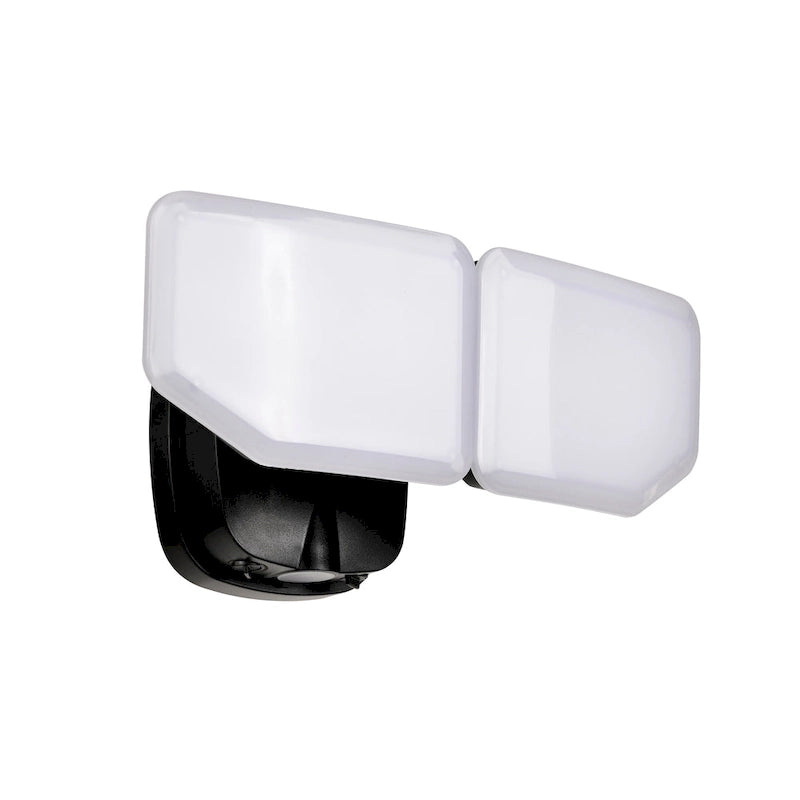 Projecteur de sécurité extérieur LED à 2 têtes, 38 W, 3 000 lumens, avec contrôle crépusculaire (1 unité), coloris noir/blanc/bronze