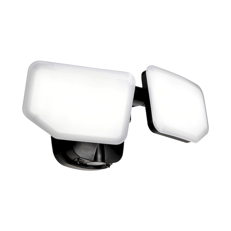 Projecteur de sécurité extérieur LED à 2 têtes, 38 W, 3 000 lumens, avec contrôle crépusculaire (1 unité), coloris noir/blanc/bronze