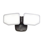 Projecteur de sécurité extérieur LED à 2 têtes, 38 W, 3 000 lumens, avec contrôle crépusculaire (1 unité), coloris noir/blanc/bronze