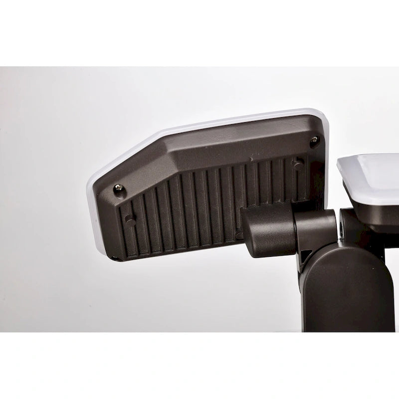 Projecteur de sécurité extérieur LED à 2 têtes, 38 W, 3 000 lumens, avec contrôle crépusculaire (1 unité), coloris noir/blanc/bronze