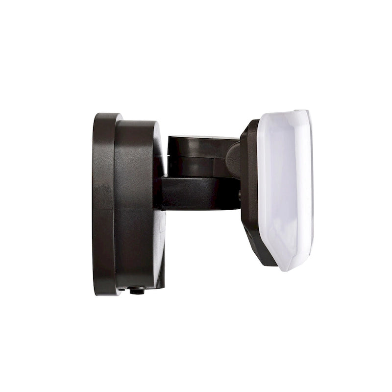 Projecteur de sécurité extérieur LED à 2 têtes, 38 W, 3 000 lumens, avec contrôle crépusculaire (1 unité), coloris noir/blanc/bronze