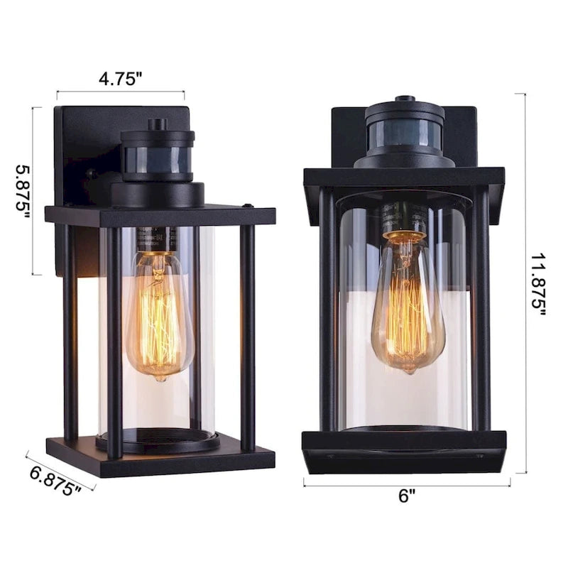 1 Light 12 H Motion Sensor Outdoor Wall Lantern with Dusk to Dawn