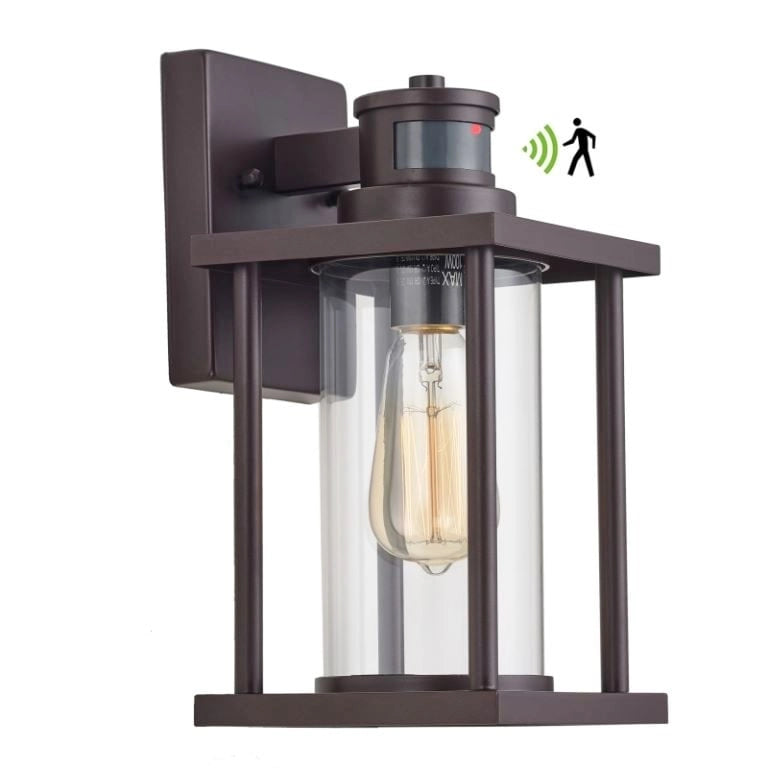 1 Light 12 H Motion Sensor Outdoor Wall Lantern with Dusk to Dawn
