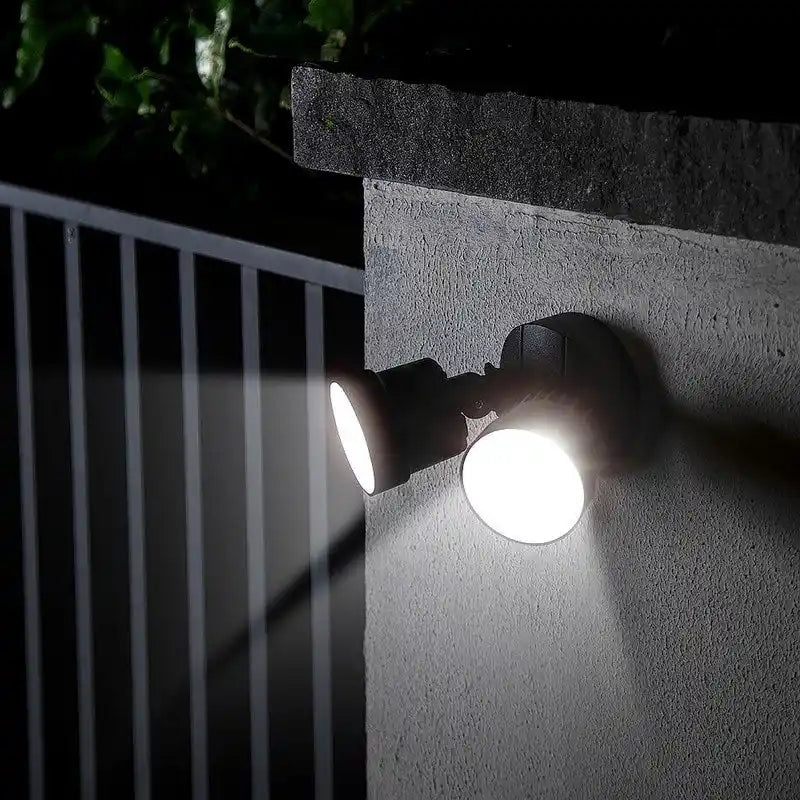 Projecteur mural extérieur LED intégré Lutec 2 lumières noir - 10,28 x 5,04 x 5,59