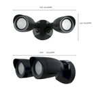 Projecteur de sécurité LED à double tête, finition noire, 3000K