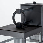 1 Light Black Dusk to Dawn Sensor Outdoor Wall Lantern Coach Sconces Light with Clear Glass and built-in GFCI Outlets (1-Pack