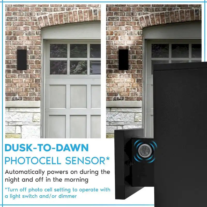 Luxrite Dusk to Dawn LED Outdoor Wall Light, 12 , Up or Up and Down Light, 3CCT 3000K-5000K, 20/30/40W, IP65, ETL 2-Pack