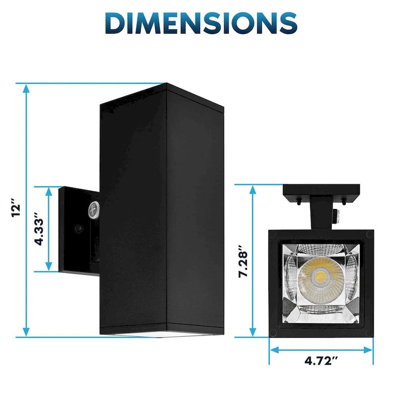 Luxrite Dusk to Dawn LED Outdoor Wall Light, 12 , Up or Up and Down Light, 3CCT 3000K-5000K, 20/30/40W, IP65, ETL 2-Pack