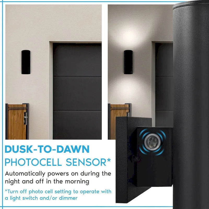 Luxrite Dusk to Dawn LED Outdoor Wall Light, 18 , Up or Up and Down Light, 3CCT 3000K-5000K, 20/30/40W, IP65, ETL 2-Pack