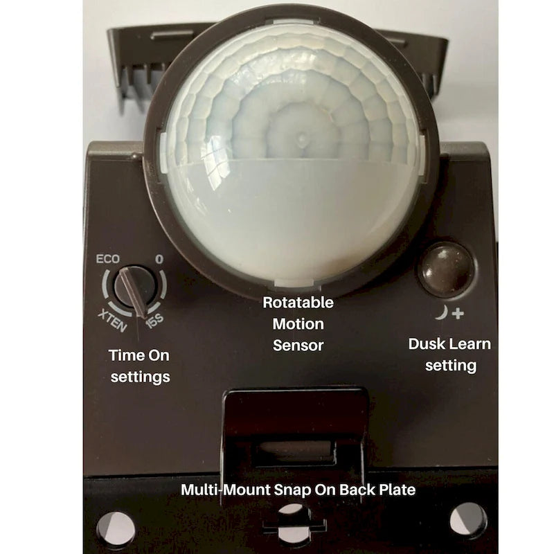 Projecteur de sécurité LED à détecteur de mouvement IQ America 500 lumens, alimenté par batterie, montage mural sous avant-toit