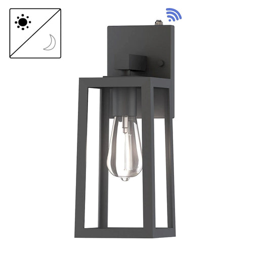 13.5  Outdoor Wall Light with Rising Sun Black Finished and Trapezoid Shade