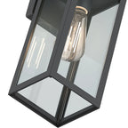 13.5  Outdoor Wall Light with Rising Sun Black Finished and Trapezoid Shade