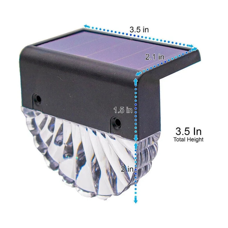 Solar Garden Deck Lights 6 Solar Powered RGB - Pool & Fence Lights - Waterproof Color Changing - 3.5 x 2.1 x 3.5 in