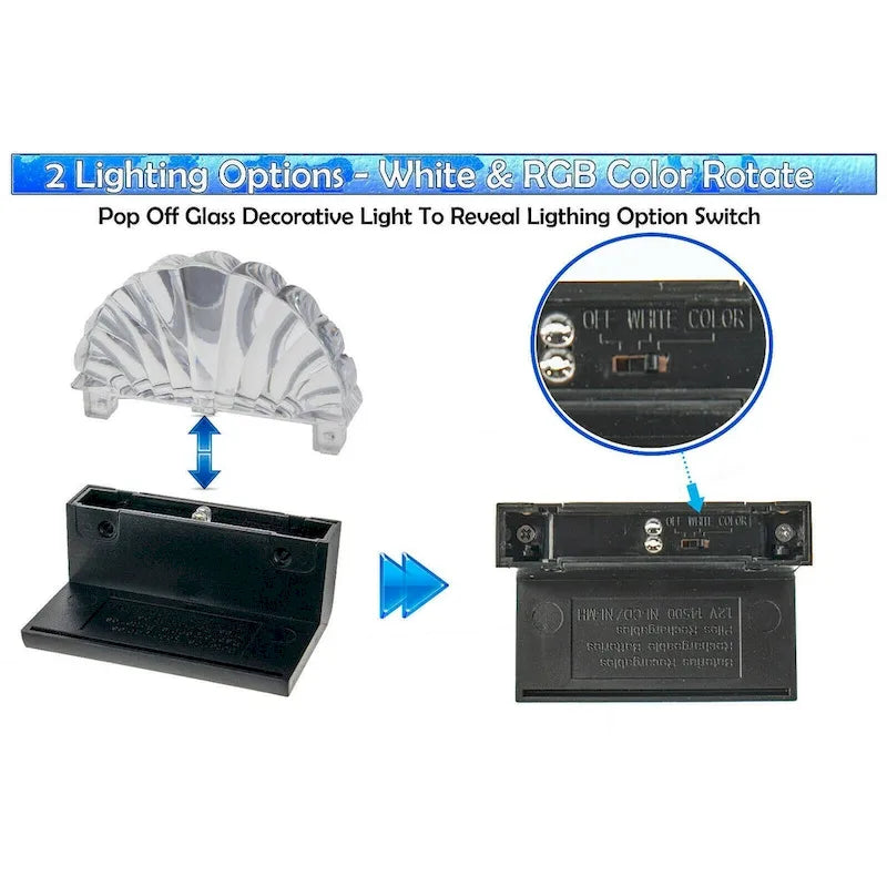 Solar Garden Deck Lights 6 Solar Powered RGB - Pool & Fence Lights - Waterproof Color Changing - 3.5 x 2.1 x 3.5 in