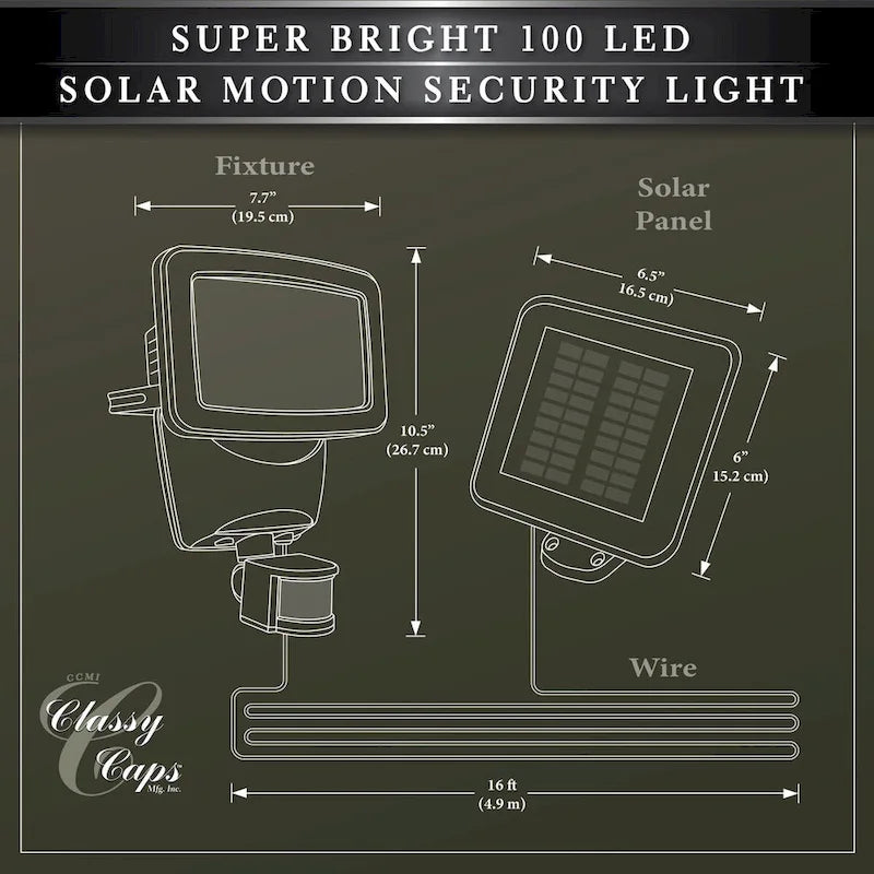 Lampe de sécurité à détecteur de mouvement solaire blanche Classy Caps